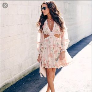 VICI Rose Water Floral Chiffon Ruffle Dress